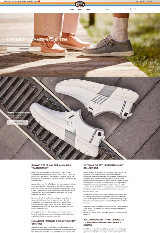 E-Commerce-Darstellung von verschiedenen Shopify Onlineshop, die verschiedene Modelle und Farben präsentieren.